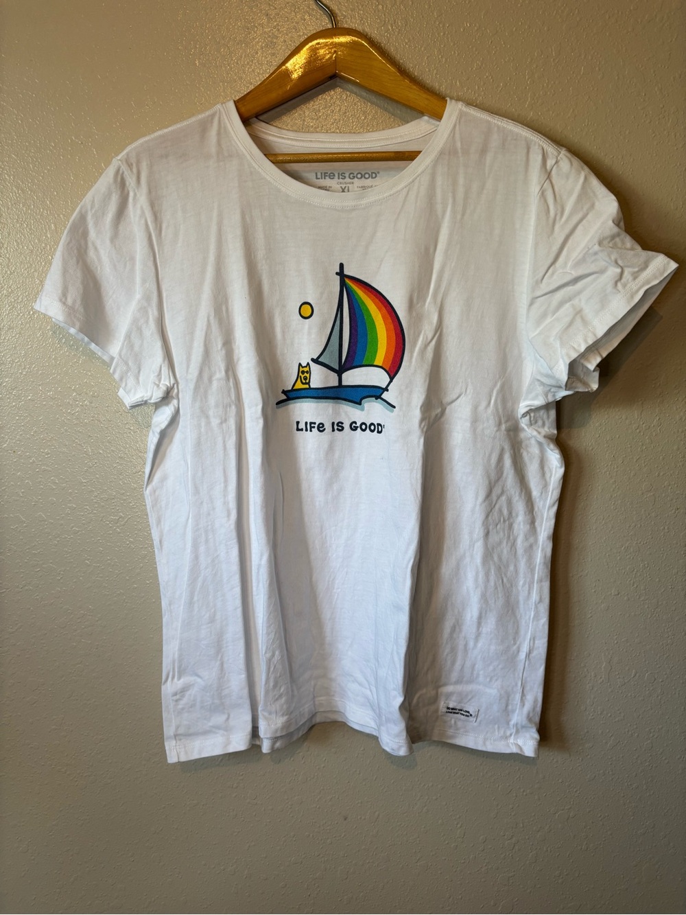 Rainbow sailboat life is good tee